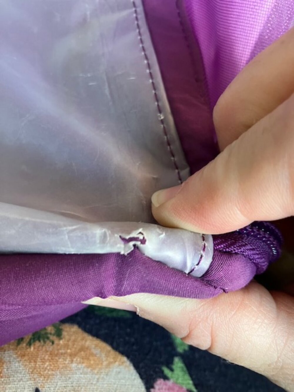 Roomy Lug Purple Overnight Bag -- Fair Condition - Picture 8 of 10